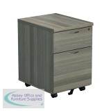 Jemini 2 Drawer Mobile Pedestal 404x500x595mm Grey Oak KF78943