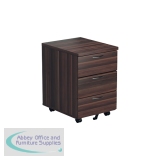 Jemini 3 Drawer Mobile Pedestal 400x500x595mm Walnut KF78944