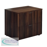 Jemini 2 Drawer Desk Side Filing Cabinet 800x600x730mm Walnut KF78952