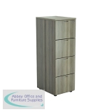 Jemini 4 Drawer Filing Cabinet 464x600x1365mm Grey Oak KF78955