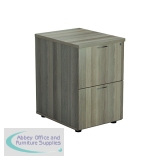 Jemini 2 Drawer Filing Cabinet 464x600x710mm Grey Oak KF78957