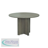 Jemini Round Meeting Table 1100x1100x730mm Grey Oak KF78959