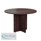 Jemini Round Meeting Table 1100x1100x730mm Walnut KF78960