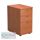 Jemini 3 Drawer Desk High Pedestal 404x600x730mm Beech KF79738