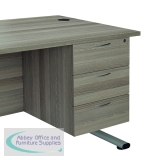 Jemini 3 Drawer Fixed Pedestal 400x500x495mm Grey Oak KF79868