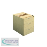 Jemini 3 Drawer Fixed Pedestal 400x500x495mm Maple KF79869