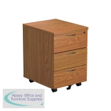 Jemini 3 Drawer Mobile Pedestal 400x500x595mm Nova Oak KF79873