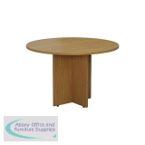 Jemini Round Meeting Table 1100x1100x730mm Nova Oak KF79884