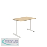 Astin Economy Single Motor Sit/Stand Desk 1200x800x705-1220mm Canadian Oak/White KF800011