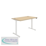 Astin Economy Single Motor Sit/Stand Desk 1400x800x705-1220mm Canadian Oak/White KF800015