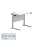 Astin Rectangular Single Upright Cantilever Desk 800x600x730mm White/Silver KF800047