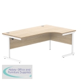 Astin Radial Right Hand Single Upright Desk 1800x1200x730mm Oak/White KF800058