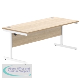 Astin Rectangular Single Upright Cantilever Desk 1800x800x730mm Oak/White KF800068