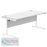 Astin Rectangular Single Upright Cantilever Desk 1800x800x730mm White/White KF800069