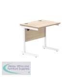 Astin Rectangular Single Upright Cantilever Desk 800x600x730mm Oak/White KF800073