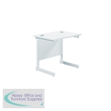 Jemini Single Rectangular Desk 800x600x730mm White/White KF800379