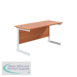 Jemini Single Rectangular Desk 1200x600x730mm Beech/White KF800469