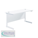 Jemini Single Rectangular Desk 1200x600x730mm White/White KF800497