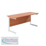 Jemini Single Rectangular Desk 1600x600x730mm Beech/White KF800703