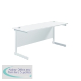 Jemini Single Rectangular Desk 1600x600x730mm White/White KF800738