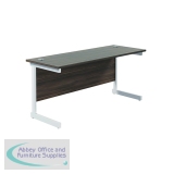 Jemini Single Rectangular Desk 1600x600x730mm Dark Walnut/White KF800750