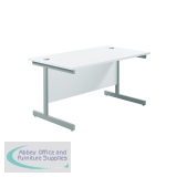 Jemini Single Rectangular Desk 1200x800x730mm White/Silver KF801033