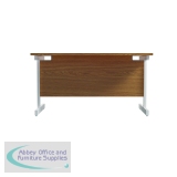 Jemini Single Rectangular Desk 1200x800x730mm Nova Oak/White KF801083