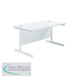 Jemini Single Rectangular Desk 1200x800x730mm White/White KF801099