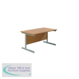 Jemini Single Rectangular Desk 1400x800x730mm Nova Oak/Silver KF801145