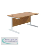 Jemini Single Rectangular Desk 1400x800x730mm Nova Oak/White KF801200