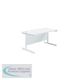 Jemini Single Rectangular Desk 1400x800x730mm White/White KF801216