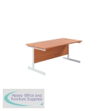 Jemini Single Rectangular Desk 1600x800x730mm Beech/White KF801306