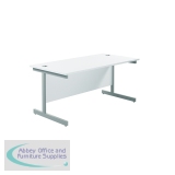 Jemini Single Rectangular Desk 1800x800x730mm White/Silver KF801397