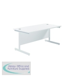 Jemini Single Rectangular Desk 1800x800x730mm White/White KF801459