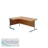 Jemini Radial Left Hand Cantilever Desk 1600x1200x730mm Nova Oak/Silver KF801740