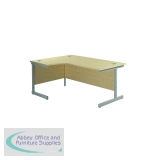 Jemini Radial Left Hand Cantilever Desk 1600x1200x730mm Maple/Silver KF801762