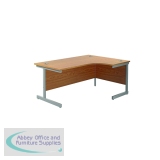 Jemini Radial Right Hand Cantilever Desk 1600x1200x730mm Nova Oak/Silver KF801805