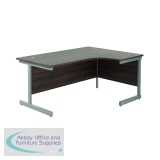 Jemini Radial Right Hand Cantilever Desk 1600x1200x730mm Dark Walnut/Silver KF801830