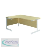 Jemini Radial Left Hand Cantilever Desk 1600x1200x730mm Maple/White KF801880