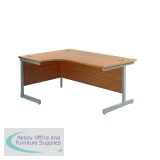 Jemini Radial Left Hand Cantilever Desk 1800x1200x730mm Nova Oak/Silver KF801986