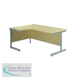 Jemini Radial Left Hand Cantilever Desk 1800x1200x730mm Maple/Silver KF802004