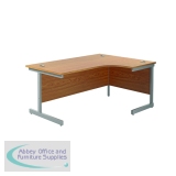 Jemini Radial Right Hand Cantilever Desk 1800x1200x730mm Nova Oak/Silver KF802045