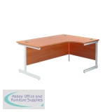 Jemini Radial Right Hand Cantilever Desk 1800x1200x730mm Beech/White KF802141