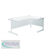 Jemini Radial Right Hand Cantilever Desk 1800x1200x730mm White/White KF802179