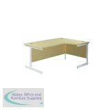 Jemini Radial Right Hand Cantilever Desk 1800x1200x730mm Maple/White KF802185