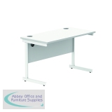 Astin Rectangular Single Upright Cantilever Desk 1200x600x730mm Arctic White/Arctic White KF803578