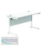 Astin Rectangular Single Upright Cantilever Desk 1400x600x730mm Arctic White/Arctic White KF803587