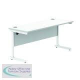 Astin Rectangular Single Upright Cantilever Desk 1600x600x730mm Arctic White/Arctic White KF803597