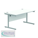 Astin Rectangular Single Upright Cantilever Desk 1400x800x730mm Arctic White/Arctic White KF803617