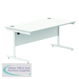 Astin Rectangular Single Upright Cantilever Desk 1600x800x730mm Arctic White/Arctic White KF803627